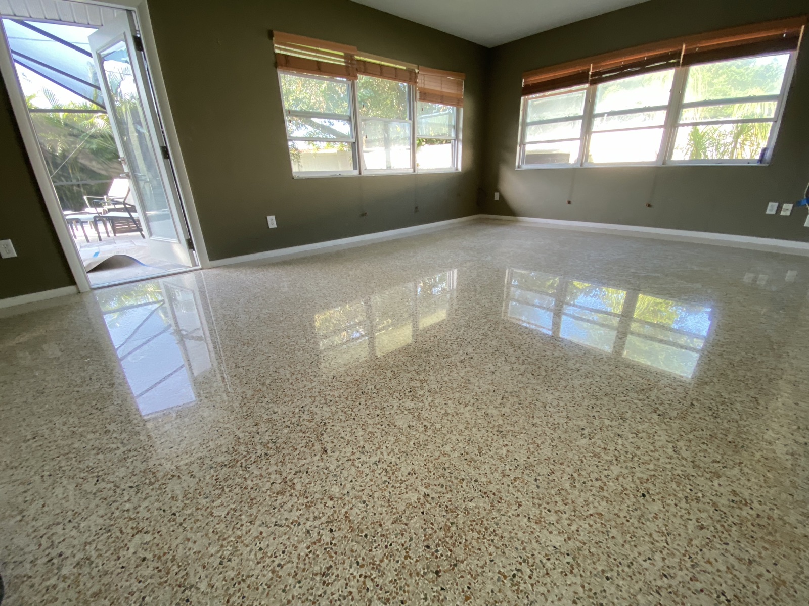 Polished terrazzo in a Florida room in Southgate