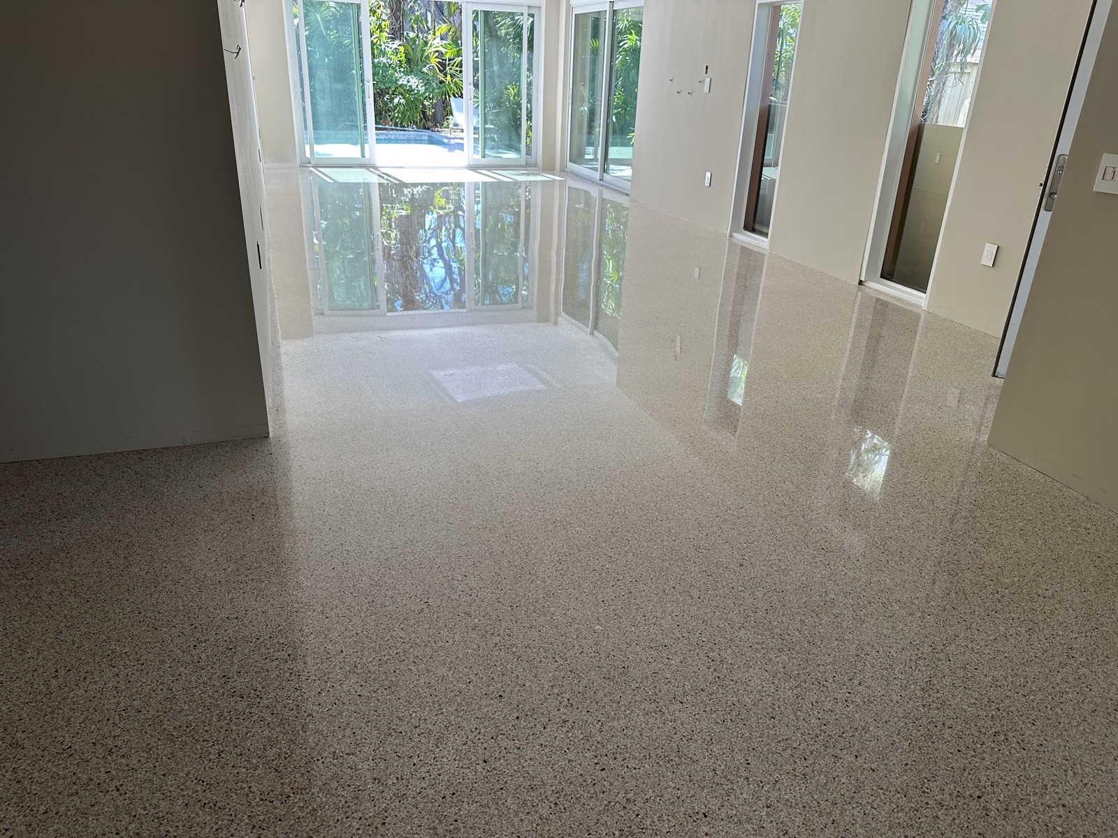 Polished terrazzo in a St. Armands living room