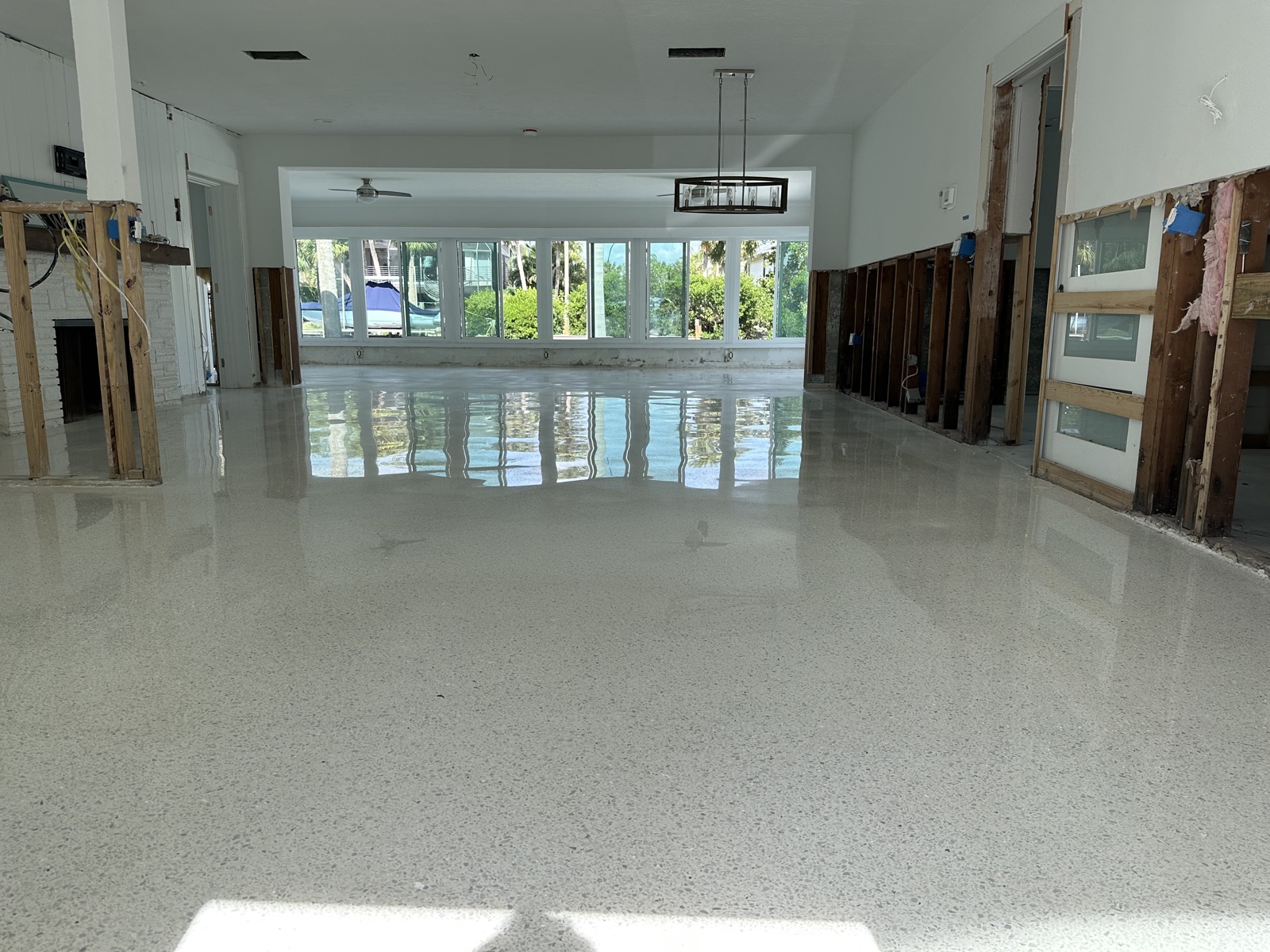 Polished terrazzo in a Siesta Key home under renovations