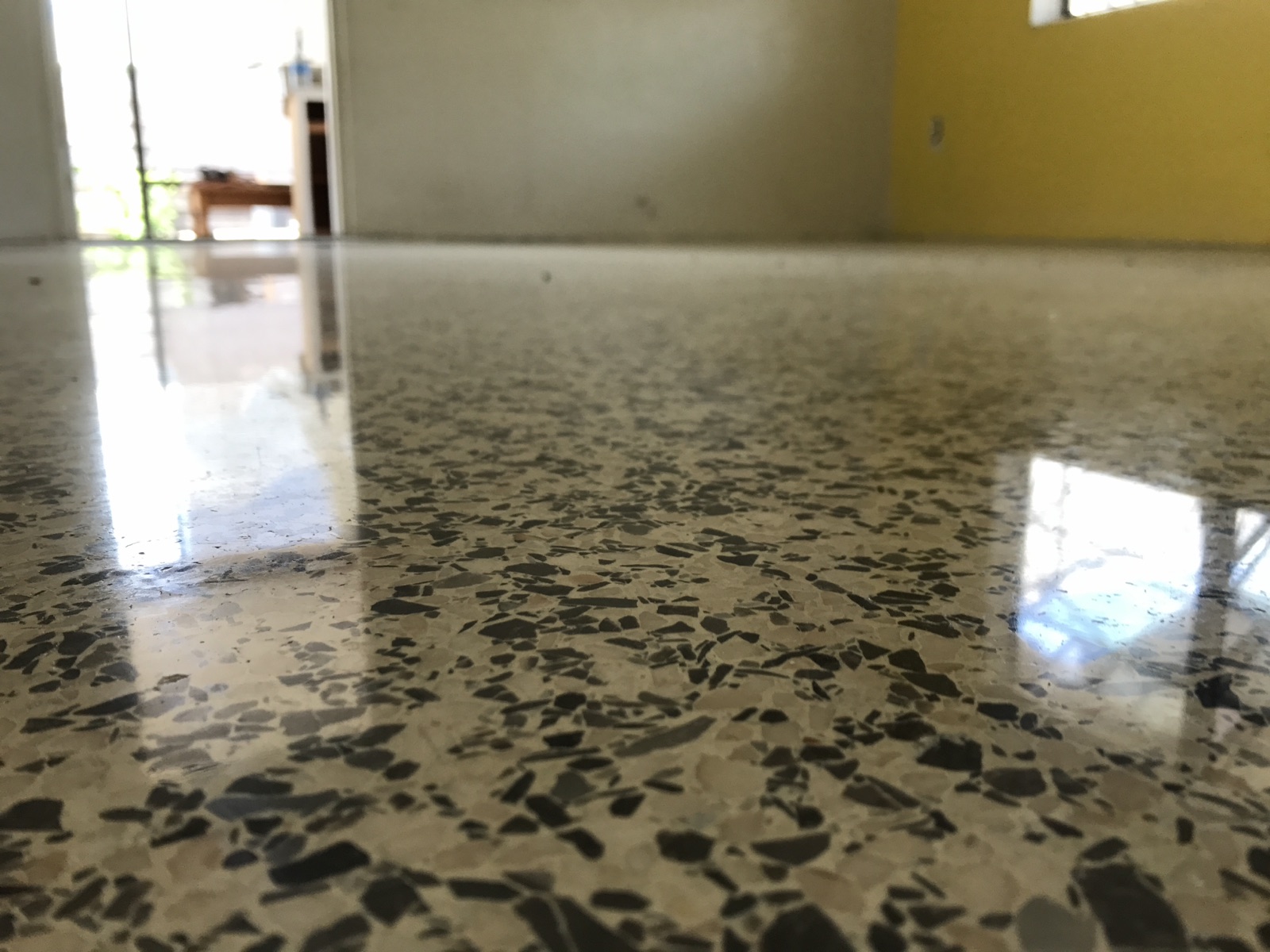 Close up of polished terrazzo in South Venice